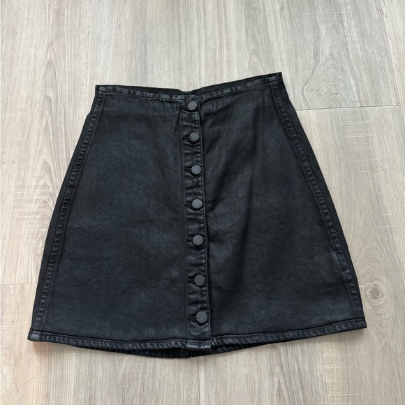 All Saints Dresses & Skirts - All Saints Black Button-Front Denim Skirt